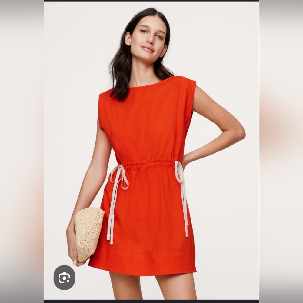 Banana Republic Sleeveless Poplin Dress with Drawstring